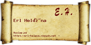 Erl Heléna névjegykártya
